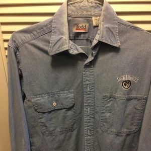 men's jean shirt- one of a kind>>>>>>>>>>>>